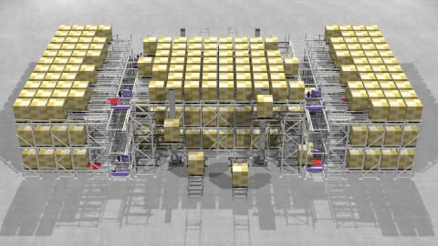 超高密度パレット自動倉庫